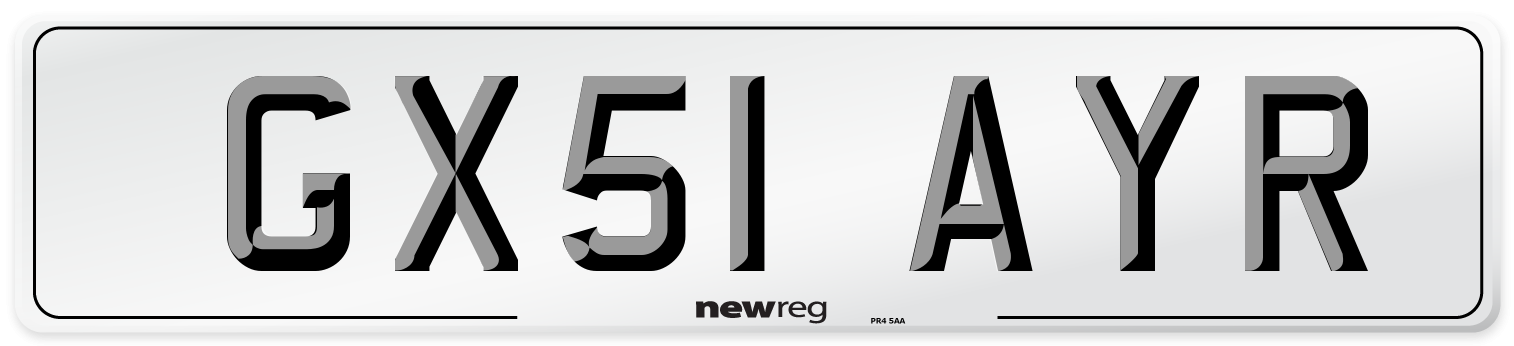 GX51 AYR Number Plate from New Reg
